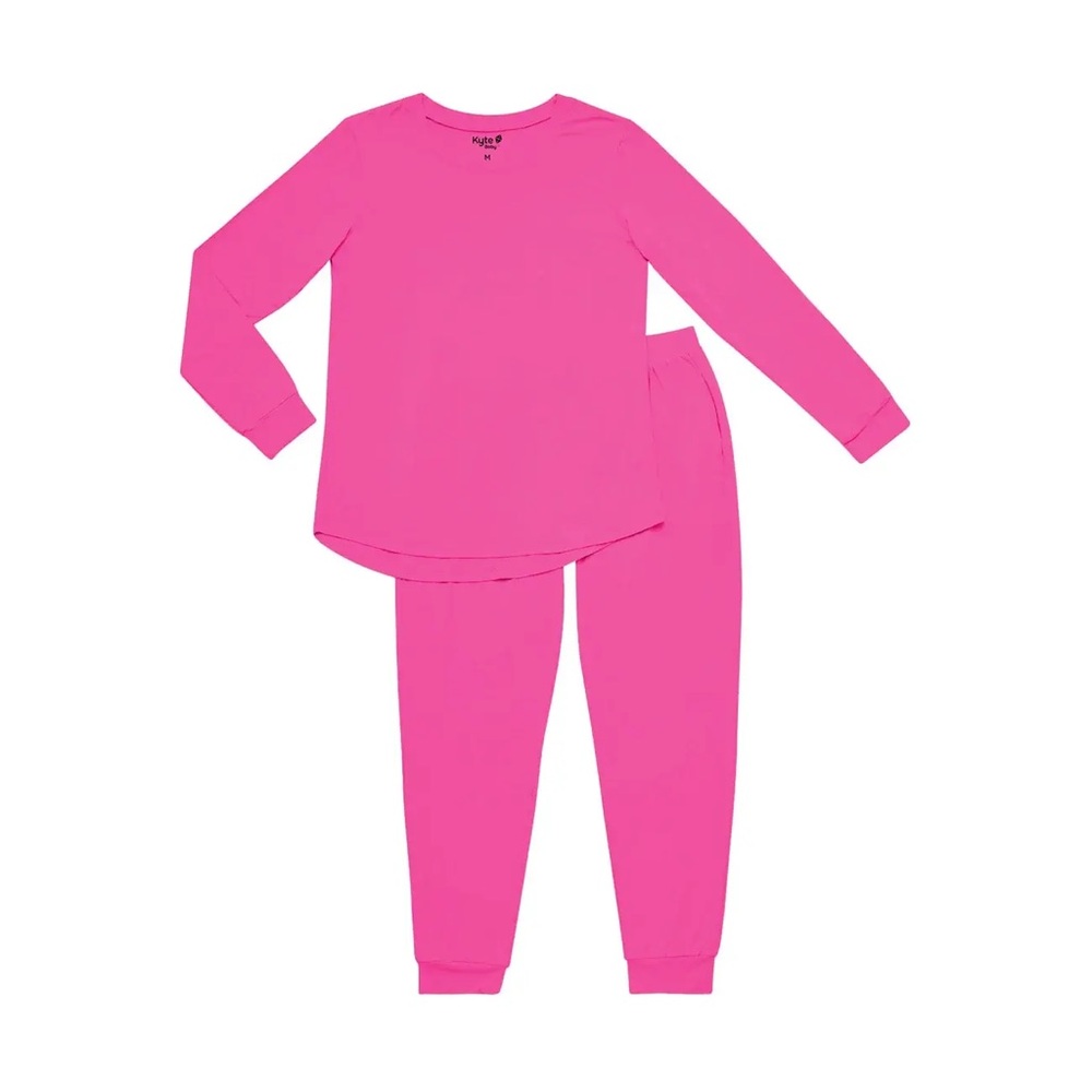 Kyte Large Women’s Jogger Pajama Set Raspberry Long Sleeves and Pants Lounge